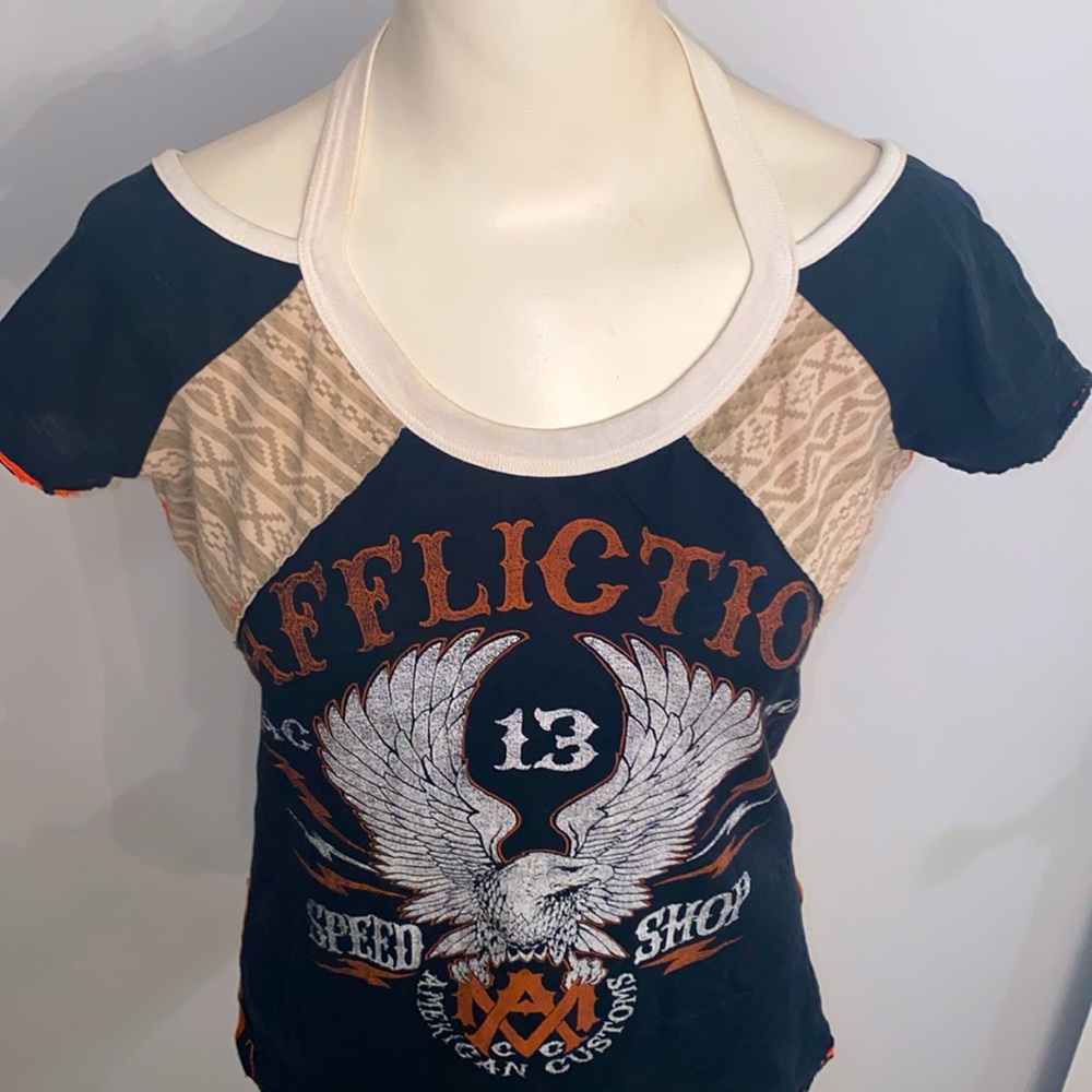 Affliction Cut-out Neck Tee
